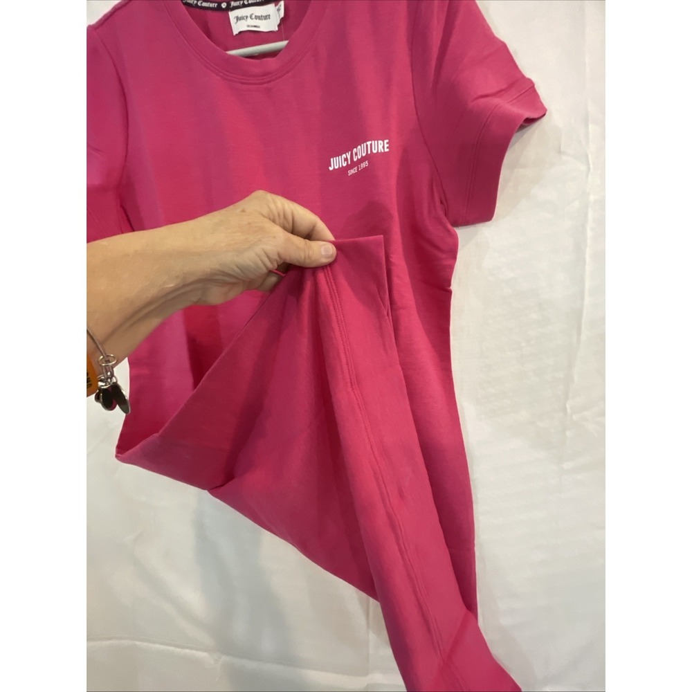 NWT Juicy Couture Womens Sz M Pink Short Sleeve Knee Length T-Shirt Dress - Picture 7 of 13